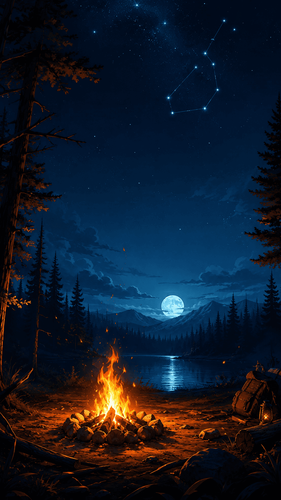 OwnArc cinematic mountain path beneath a mythic sky